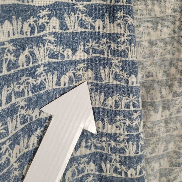 Columbia Size 4XB Hawaiian Beach Palms Cotton Button Up Shirt Short Sleeve Blue - Picture 12 of 14